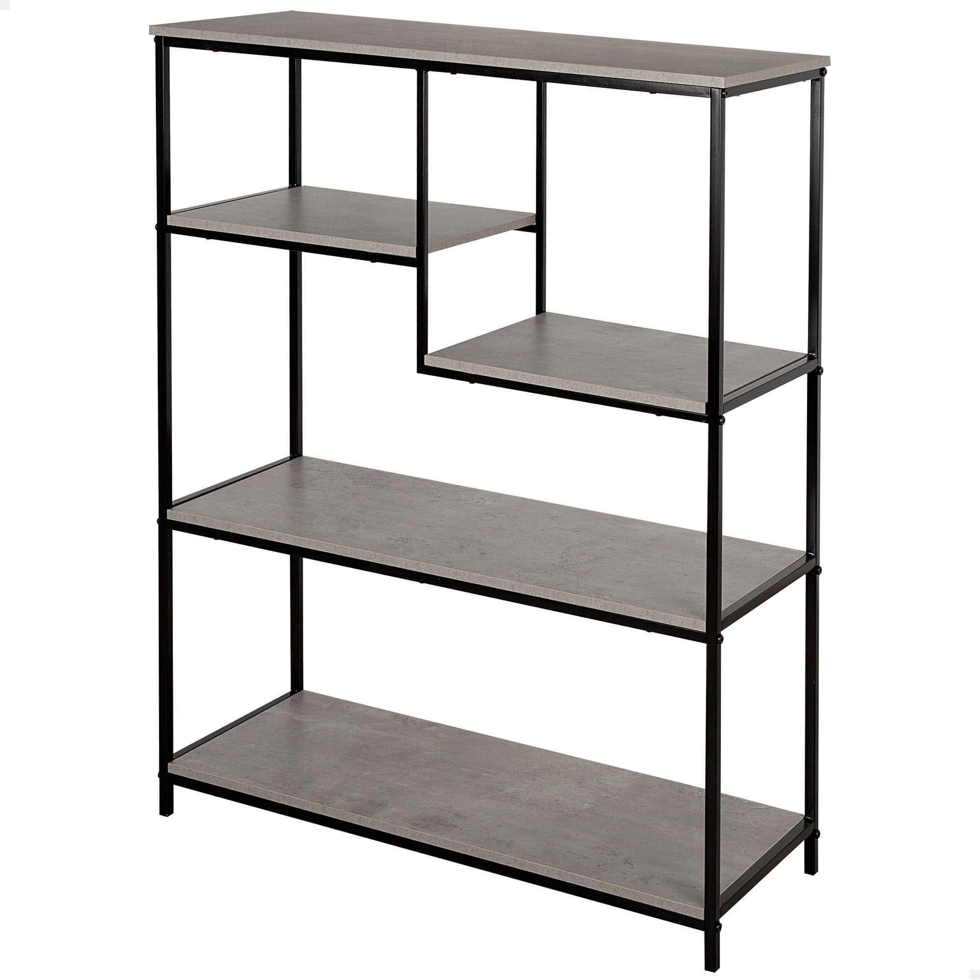 Max home estantería metálica asimétrica fija 5 estantes 75x30x100 cm