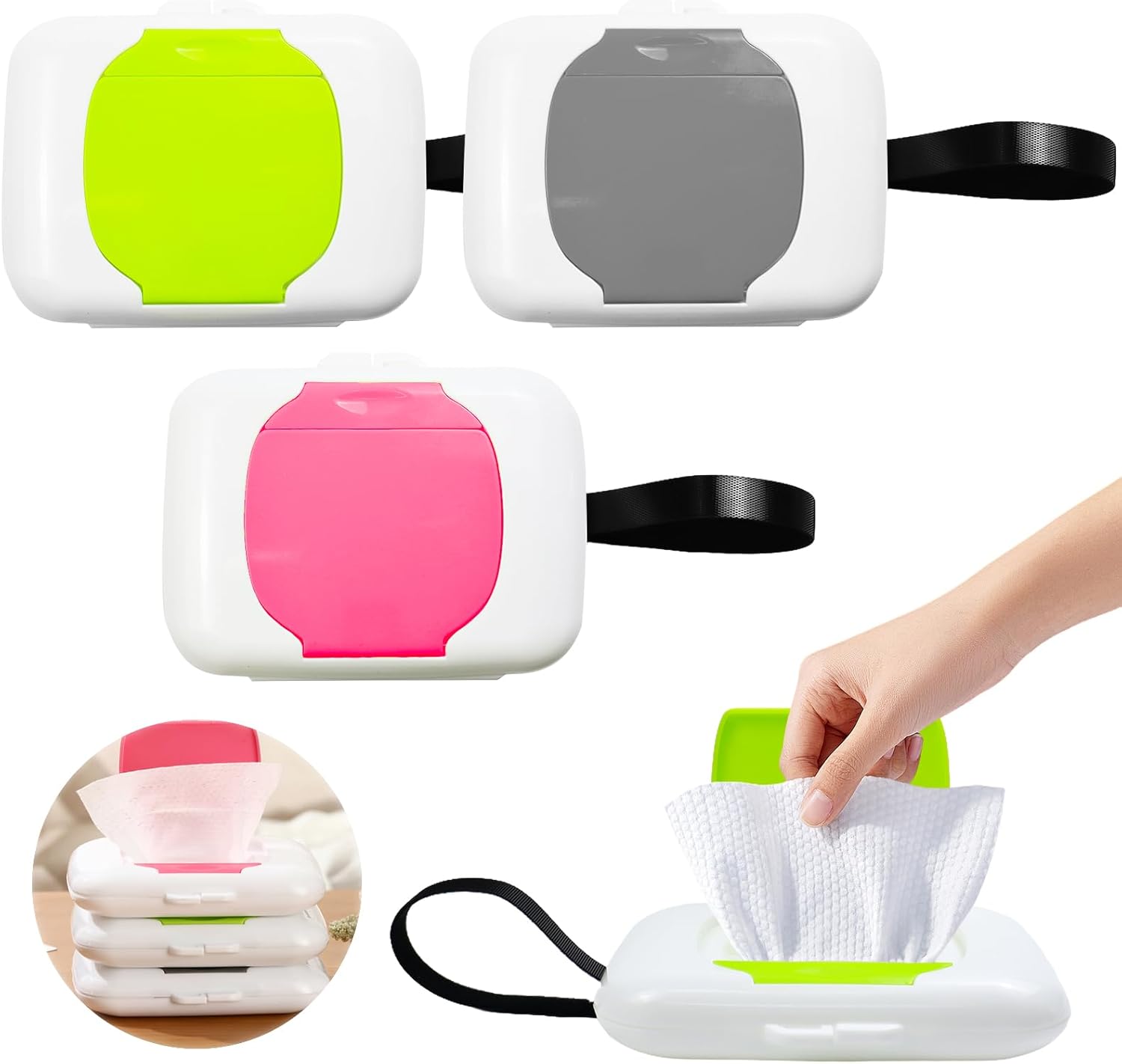 Boîte à Lingettes Humides Réutilisable - Distributeur Sac Lingettes Mouillées Portable Pour Maison Voiture