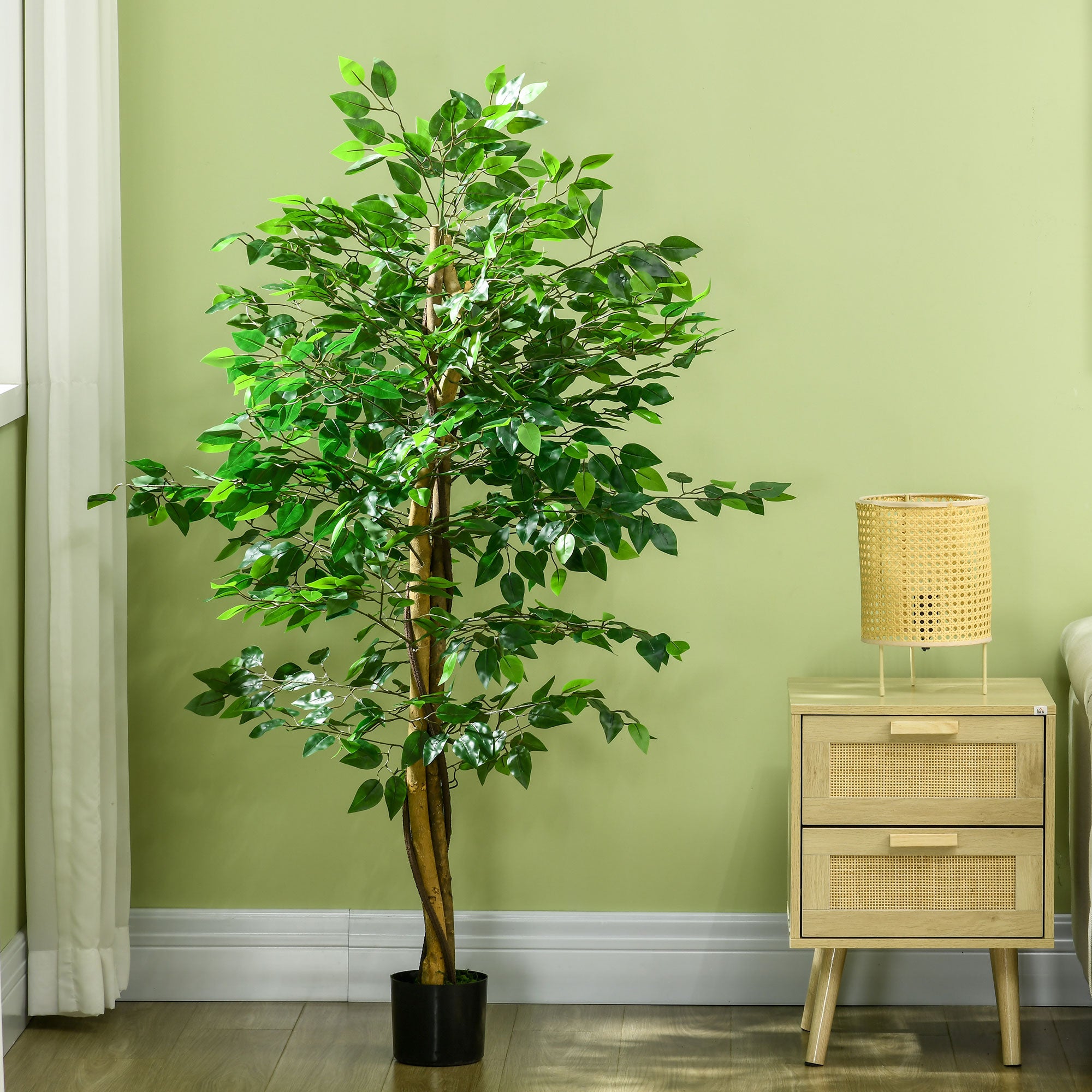 Planta Artificial HOMCOM PEVA Verde 15x15x150 cm - 4