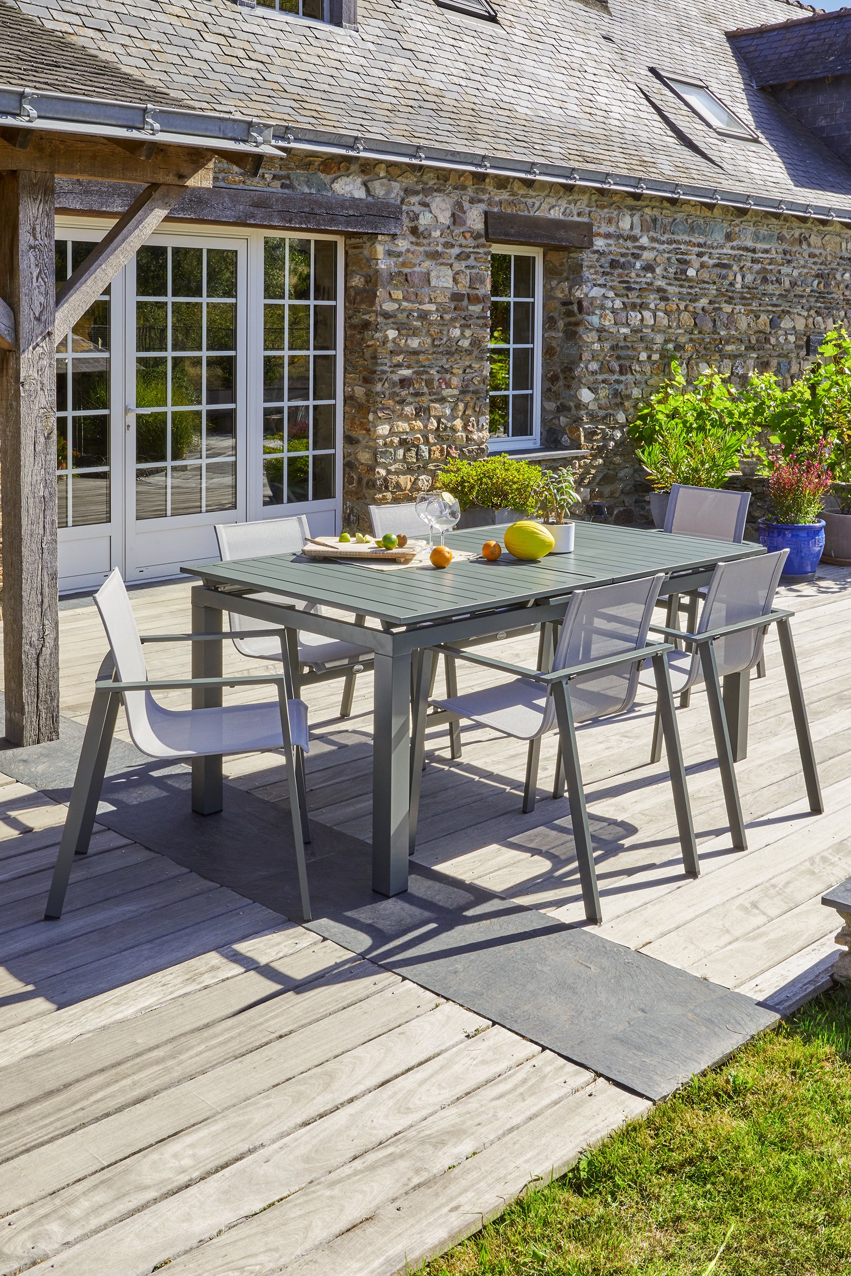 Poltrona da giardino Miami-ft-khaki in alluminio verde, L 58 x P 58 x H 84 cm - 5