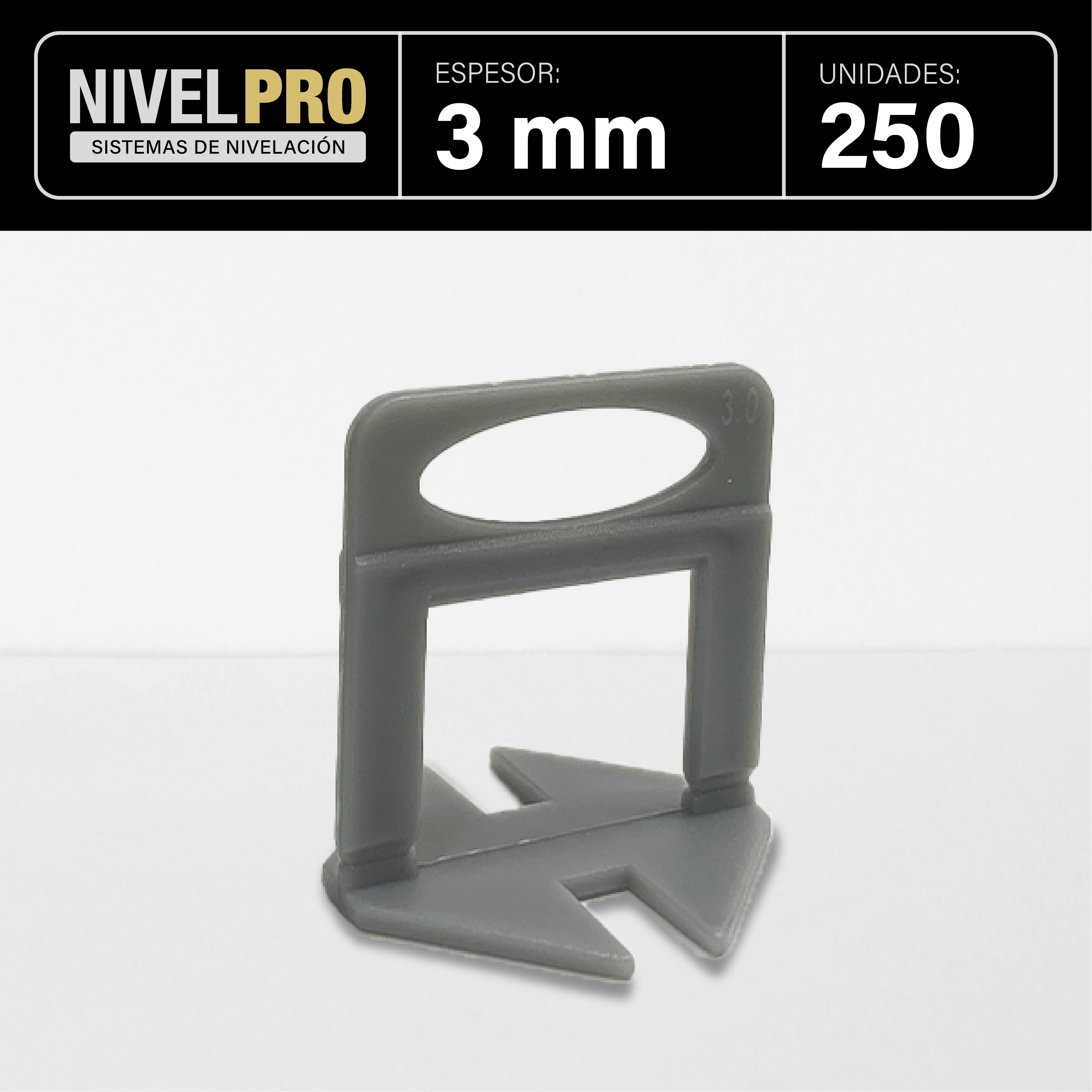 200 Pezzi Sistema Livellamento Piastrelle Flintronic - Linguette 3mm, Per Ceramica E Pietra