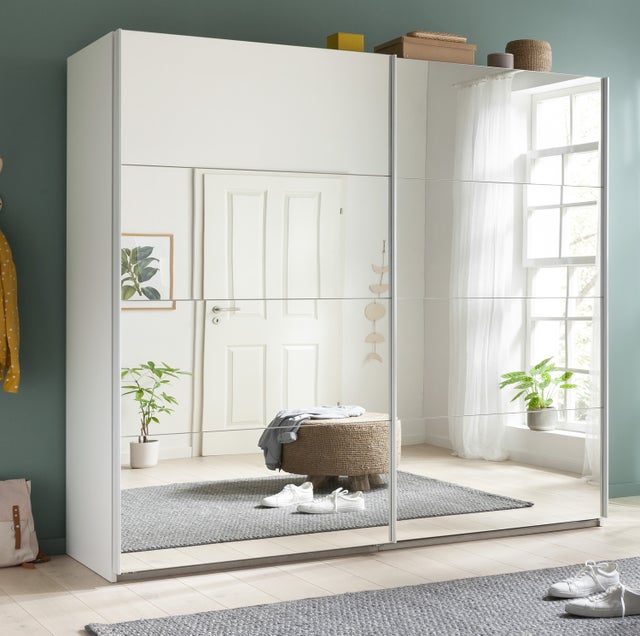 COMPOSAD | Armadio della Linea SYSTEMA, Armadio a 2 Ante Scorrevoli, Camera da Letto, (LxAxP) 250x223x67 cm, Bianco, Made in Italy