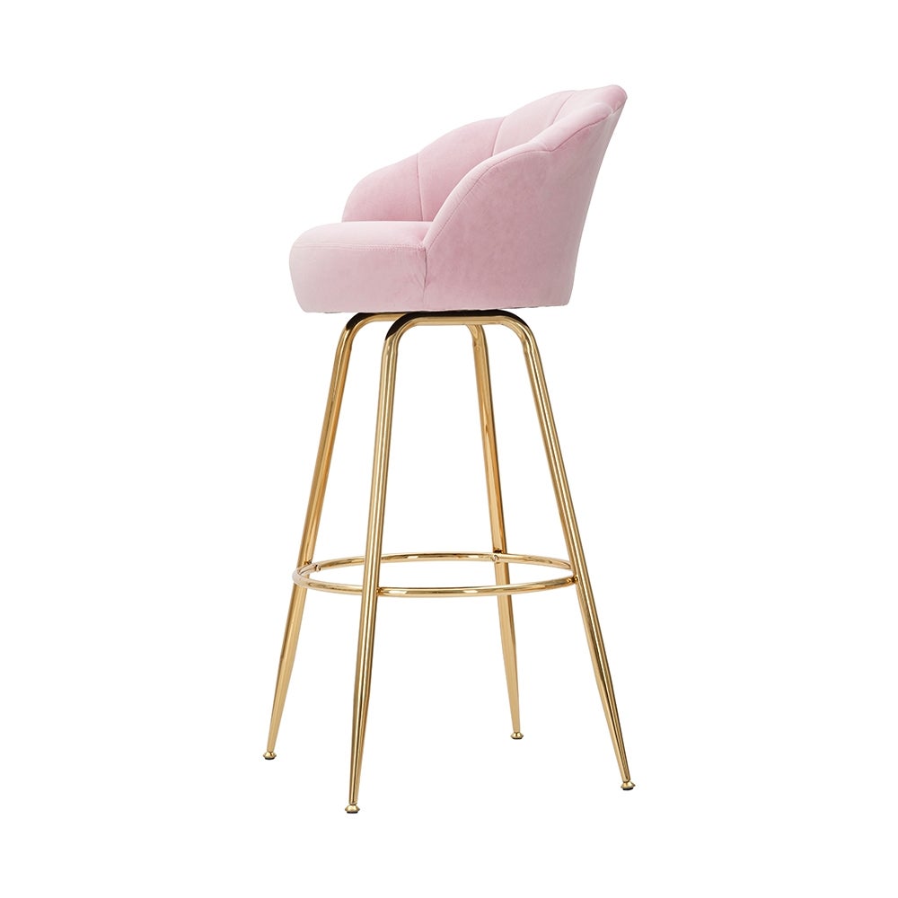 Taburete de bar cocina con respaldo floral patas doradas h90cm Vienna - 5
