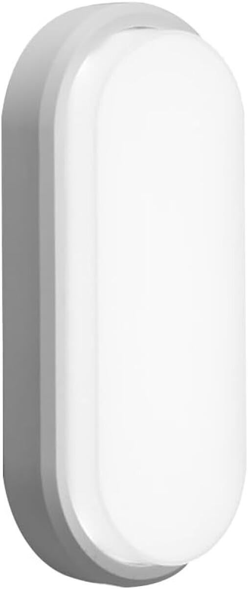 Biała lampa ścienna 19,5 x 9,5 x 5 cm, 1 sztuka, 12 W, 6000 K, białe światło, akrylowa, mała owalna lampa sufitowa LED, wodoodporna