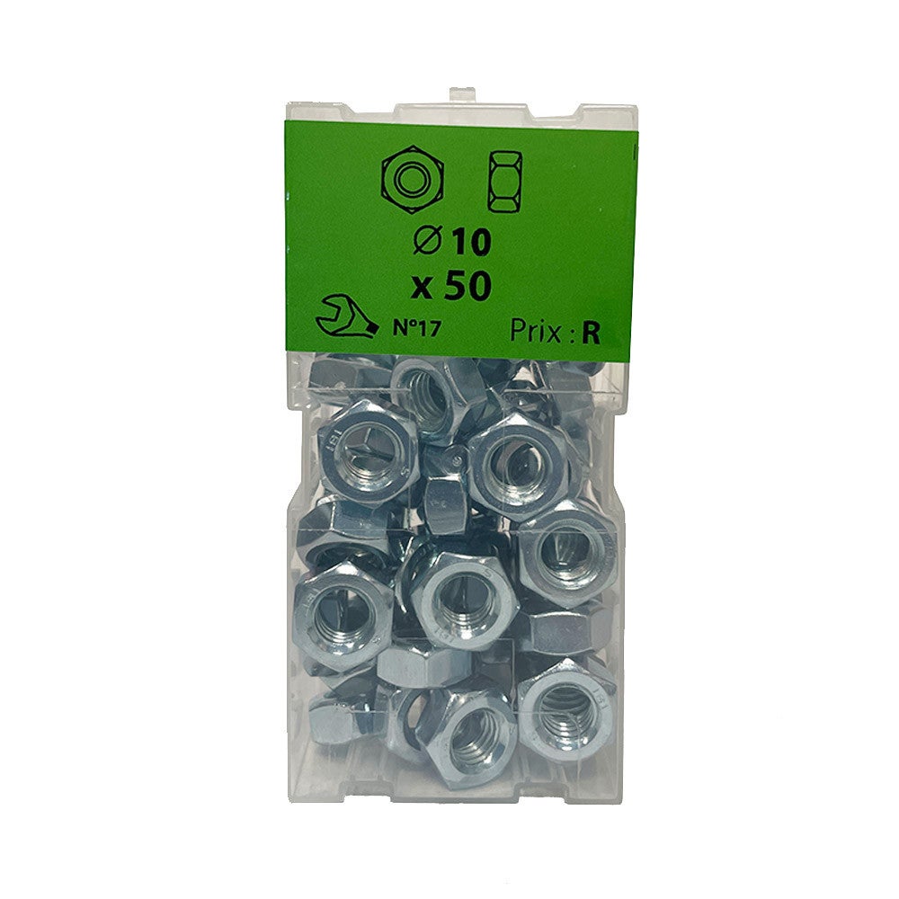 Lot De 50 écrous Hexagonaux 1/8" – Grade 2, Zinc – Pour Bricolage Et Réparations