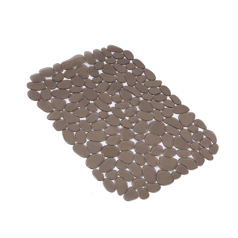3 Pièces Tapis Évier Cuisine PVC 40x30cm - Tapis Protection Galets Antidérapant Noir Gris Transparent