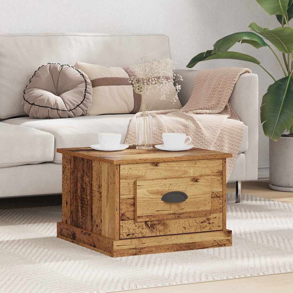 Stolik kawowy with Drawer Stare drewno 50 x 50 x 35 cm