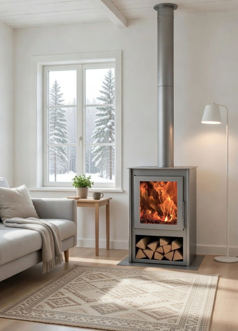 Estufa de leña Juan Panadero BAYONNE 10'6 kw / Alto rendimiento 88% / Triple combustion / A+