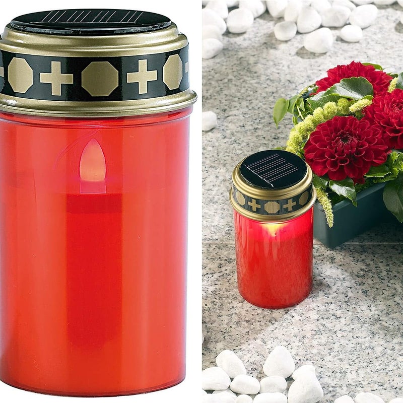 Lampa solarna na grób LED z czujnikiem światła.