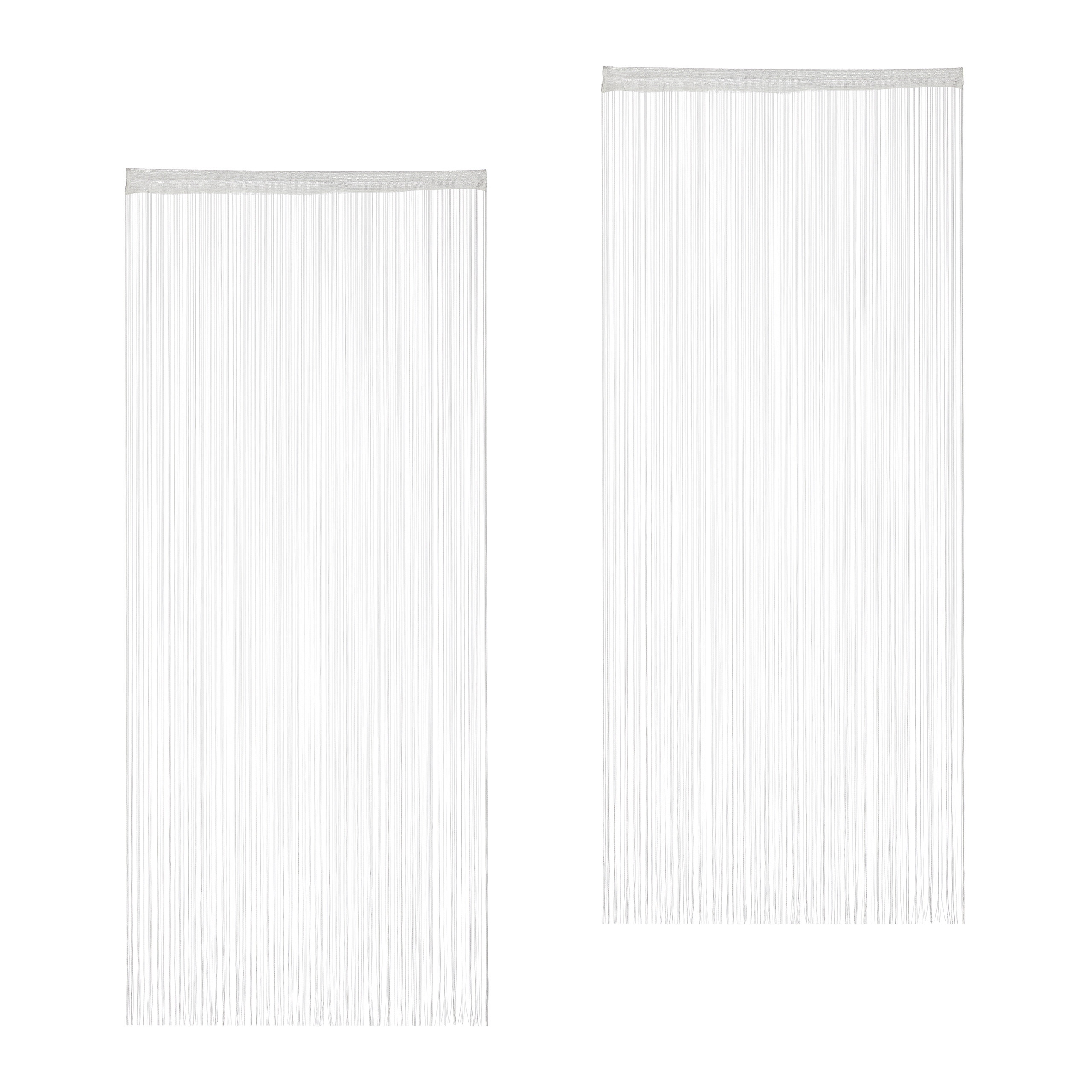 Relaxdays 2 cortinas de hilos, puertas y ventanas, 245cm, lavables, para acortar, 90 x 245 cm, blanco