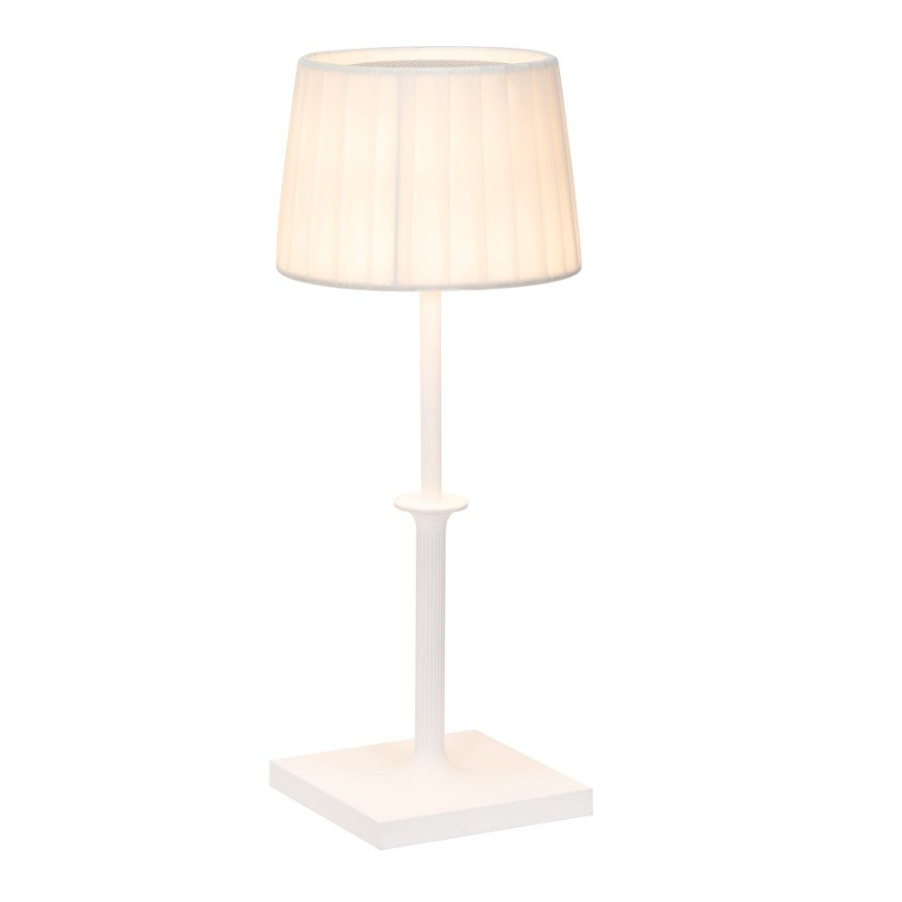 Lampa stołowa Poldina Classic Zafferano LED z funkcją ściemniania dotykowego i akumulatorem - elegancki, bezprzewodowy design, kolor biały