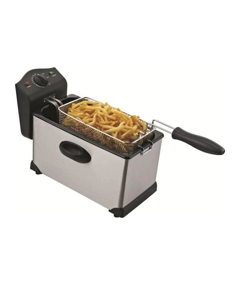 Friteuse électrique Continental Edison 3L - Semi-pro, 2000W, Inox, Panier Amovible, Neuve