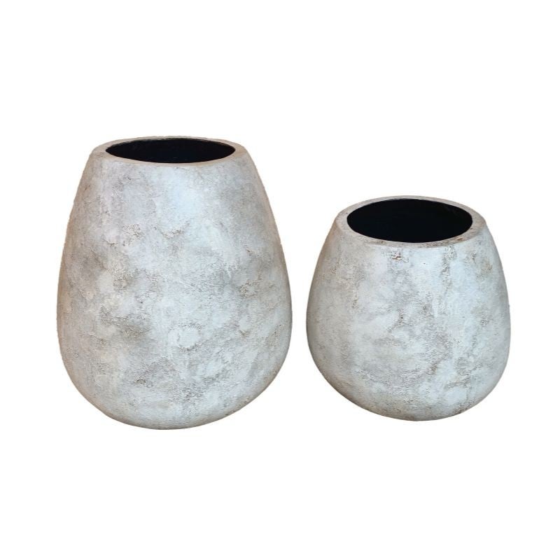 Pot décoratif en fibre de ciment Agni Natura Beige - M - 2