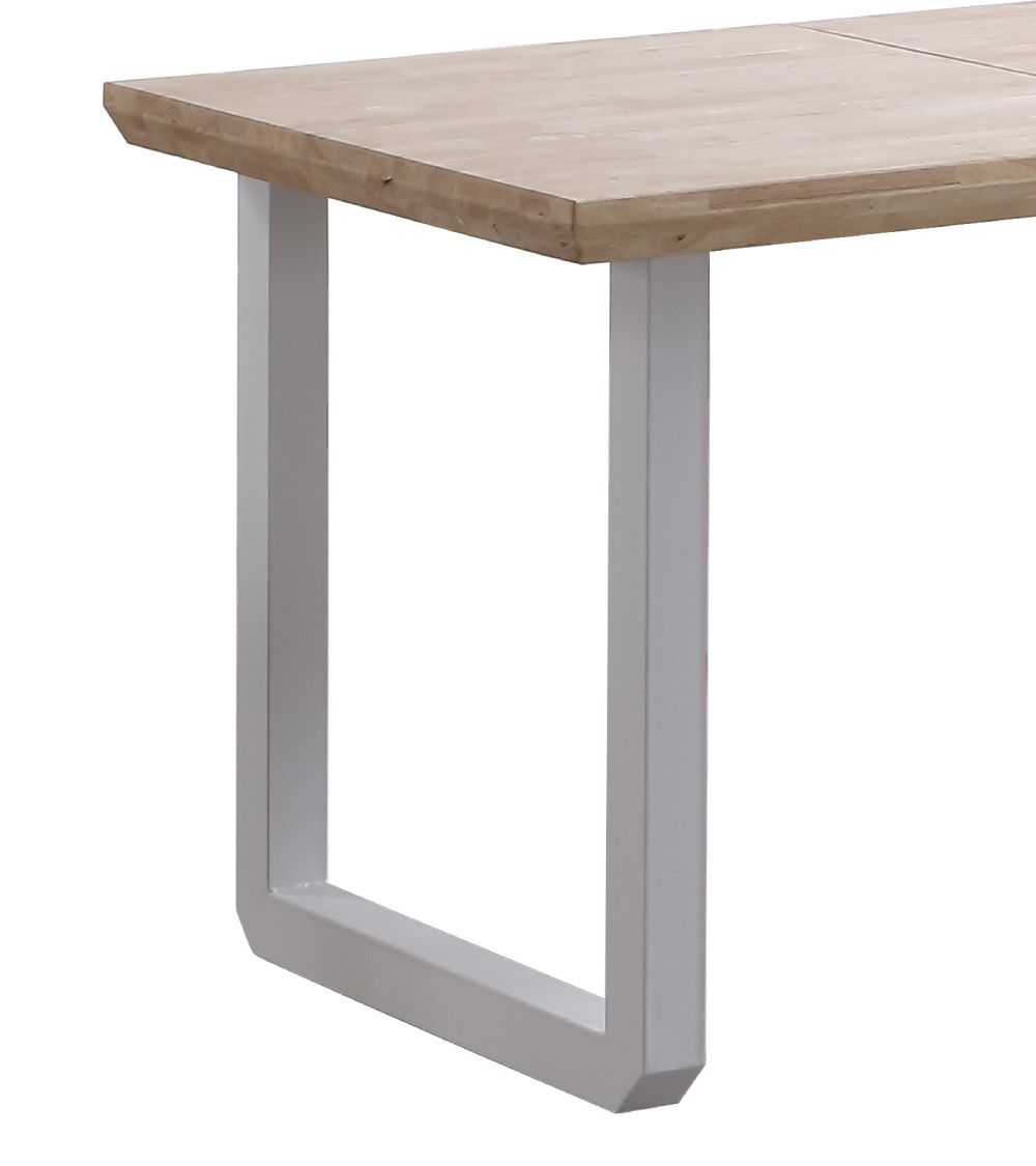 Mesa comedor extensible JACK, estilo industrial, de 140 hasta 220 cm ancho patas metalicas en blanco Roble Nordish - 5