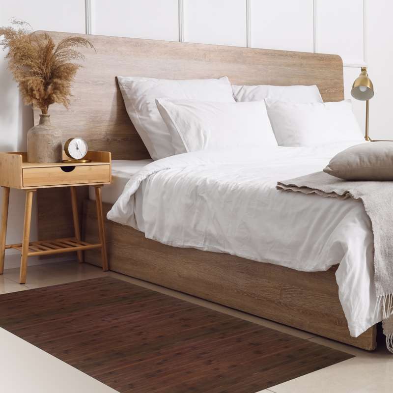 Tappeto In Bambù Naturale, Antiscivolo Marronescuro 60x 90 cm - 7