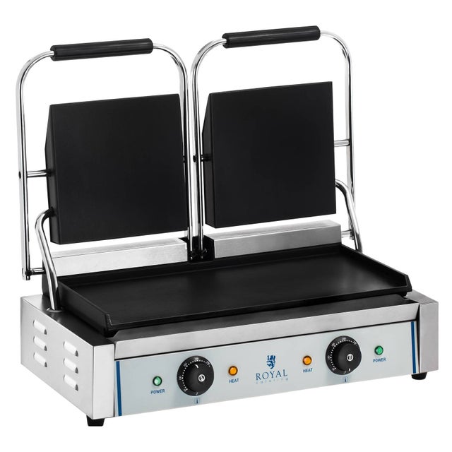 Piastra Per Panini Doppia Elettrica Professionale Griglia In Ghisa 2 X 1800 Watt