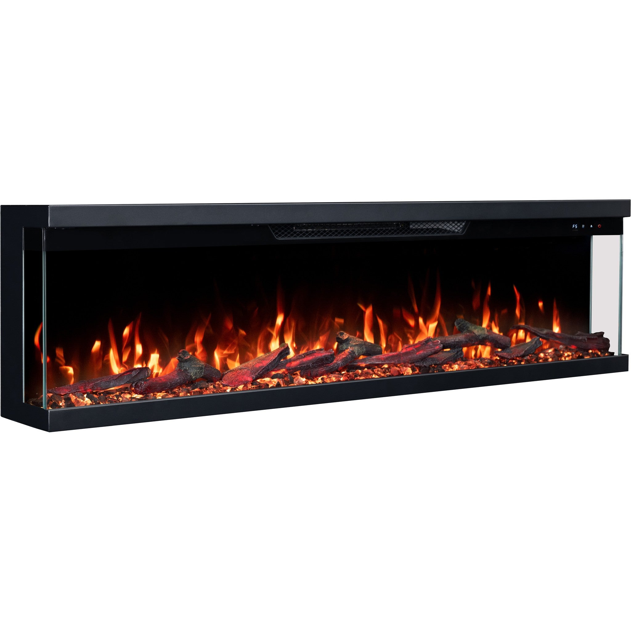 Cheminée électrique à 3 côtés Emotion Flame Unity 183 - feu premium, murale ou encastrable - 183x19x36 cm - cheminée LED - chauffage 900/1800 W - 7