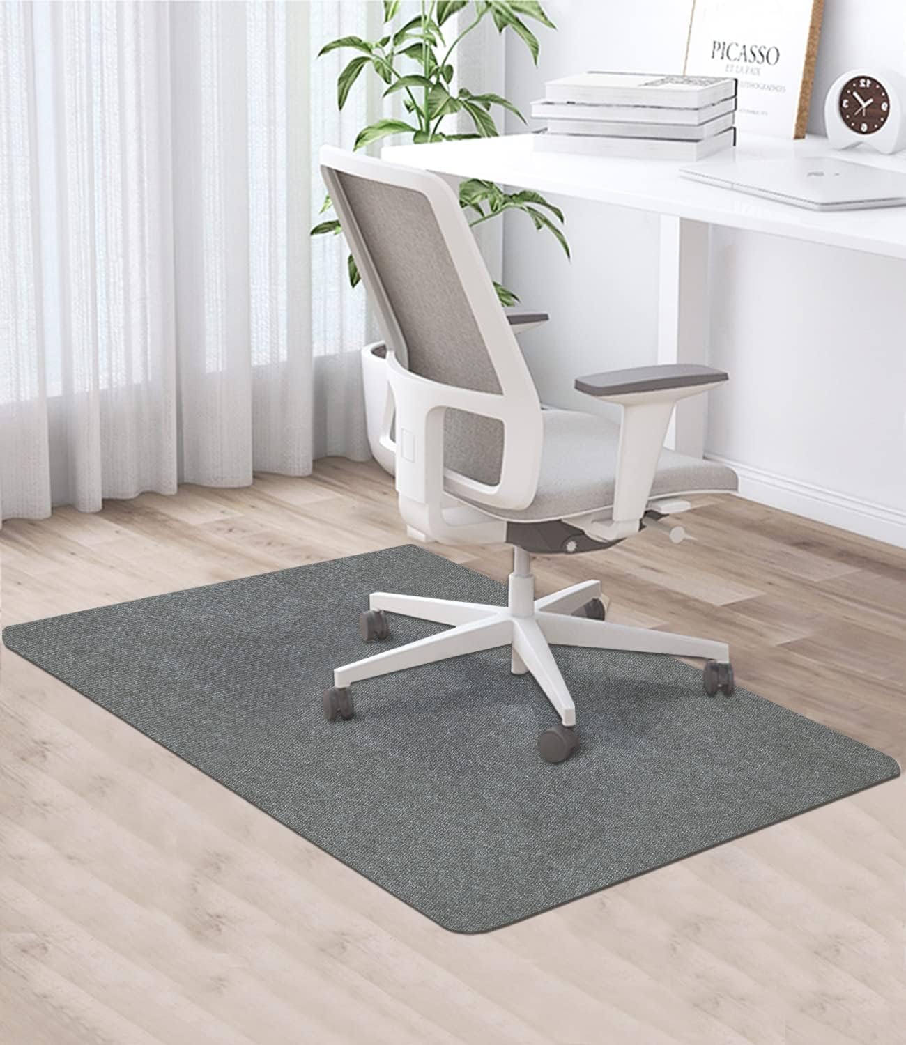 Tapis Chaise De Bureau,120 * 90cm, Gris Foncé Tapis De Sol Bureau Tissu,Tapis Protection Sol Chaise Bureau, Antidérapant, Tapis De Sol Pour Bureau | Leroy Merlin