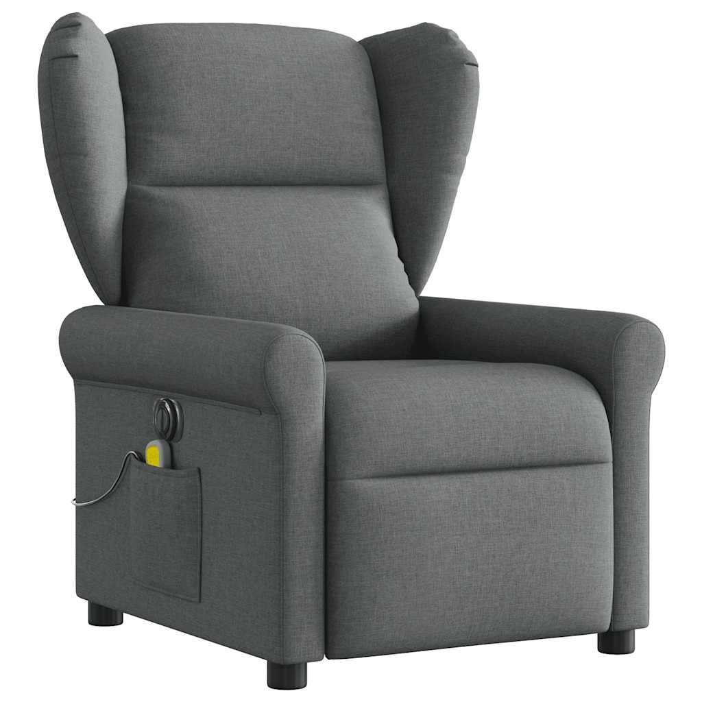 Fauteuil inclinable de massage | Fauteuil de relaxation | Chaise de relaxation électrique gris foncé tissu CFW296094 - 3