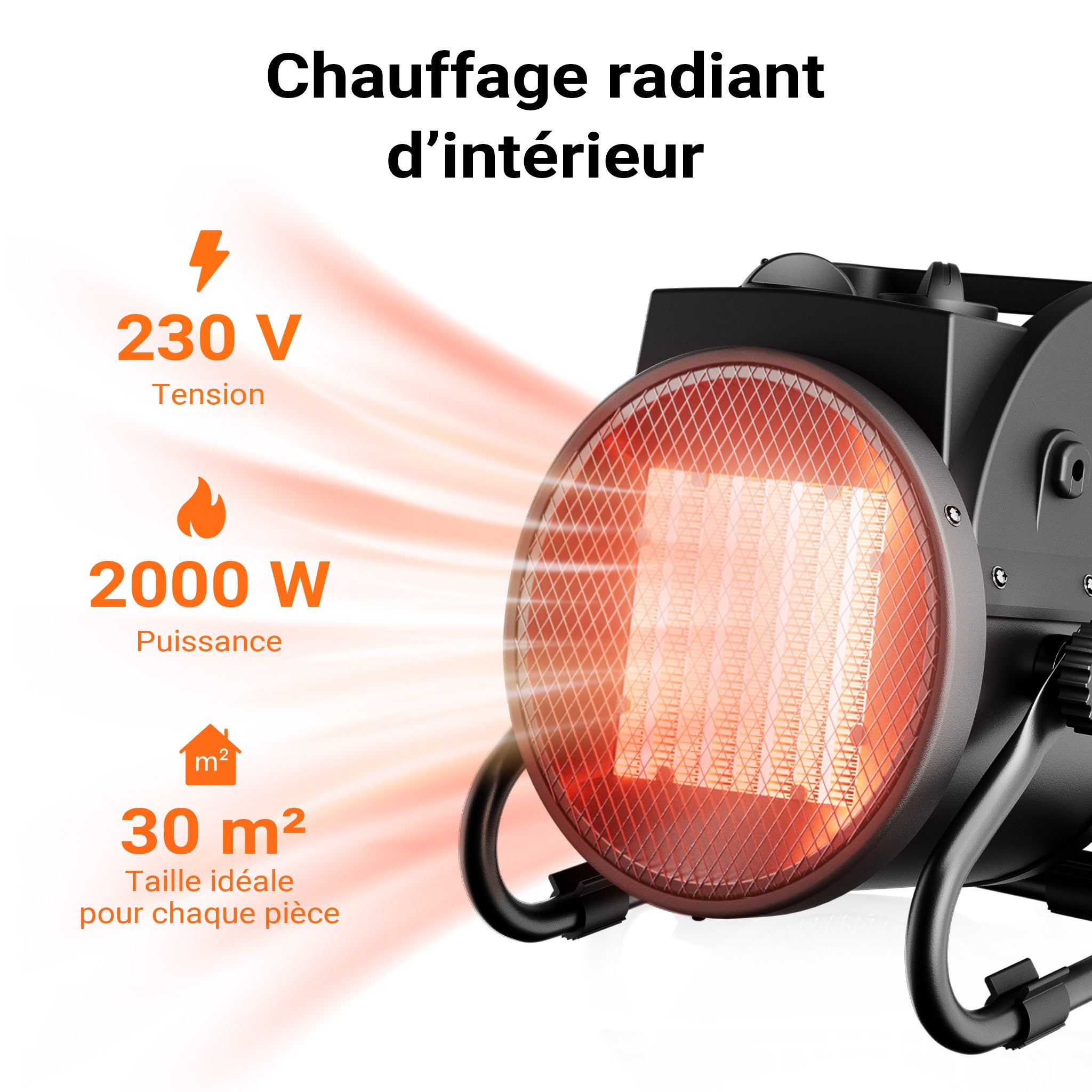 DAHTEC Termoventilatore 2000W - Stufetta Elettrica Portatile