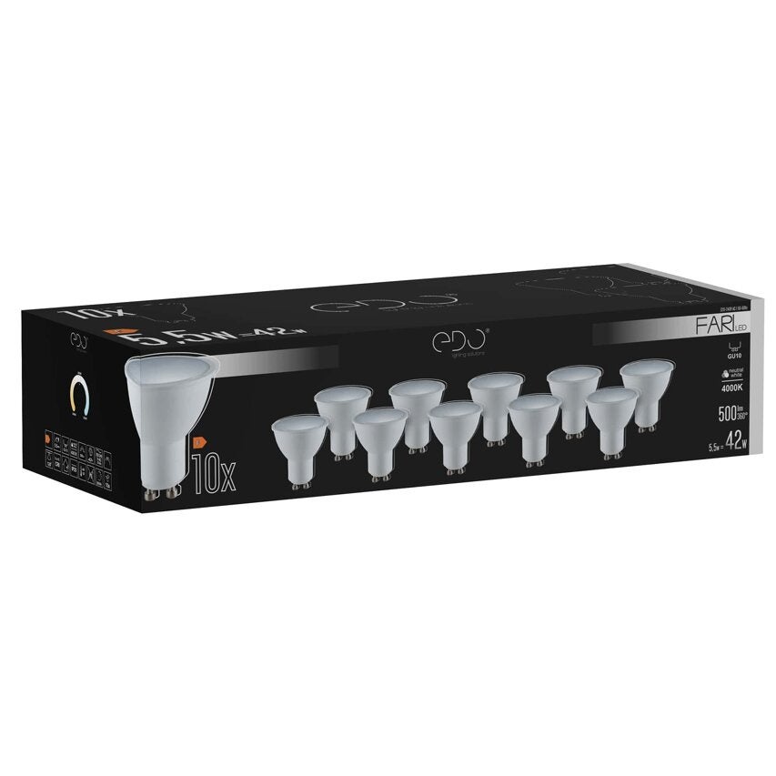 10x Żarówka Edo FARI LED GU10 5,5W 4000K neutralna NW 500lm 120st