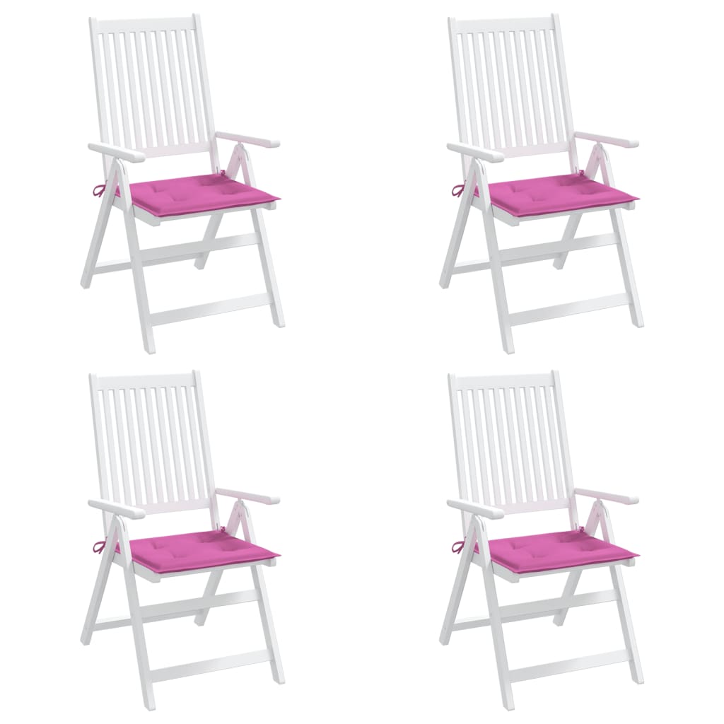 Coussins de chaise de jardin lot de 4 rose 40x40x3 cm - 3