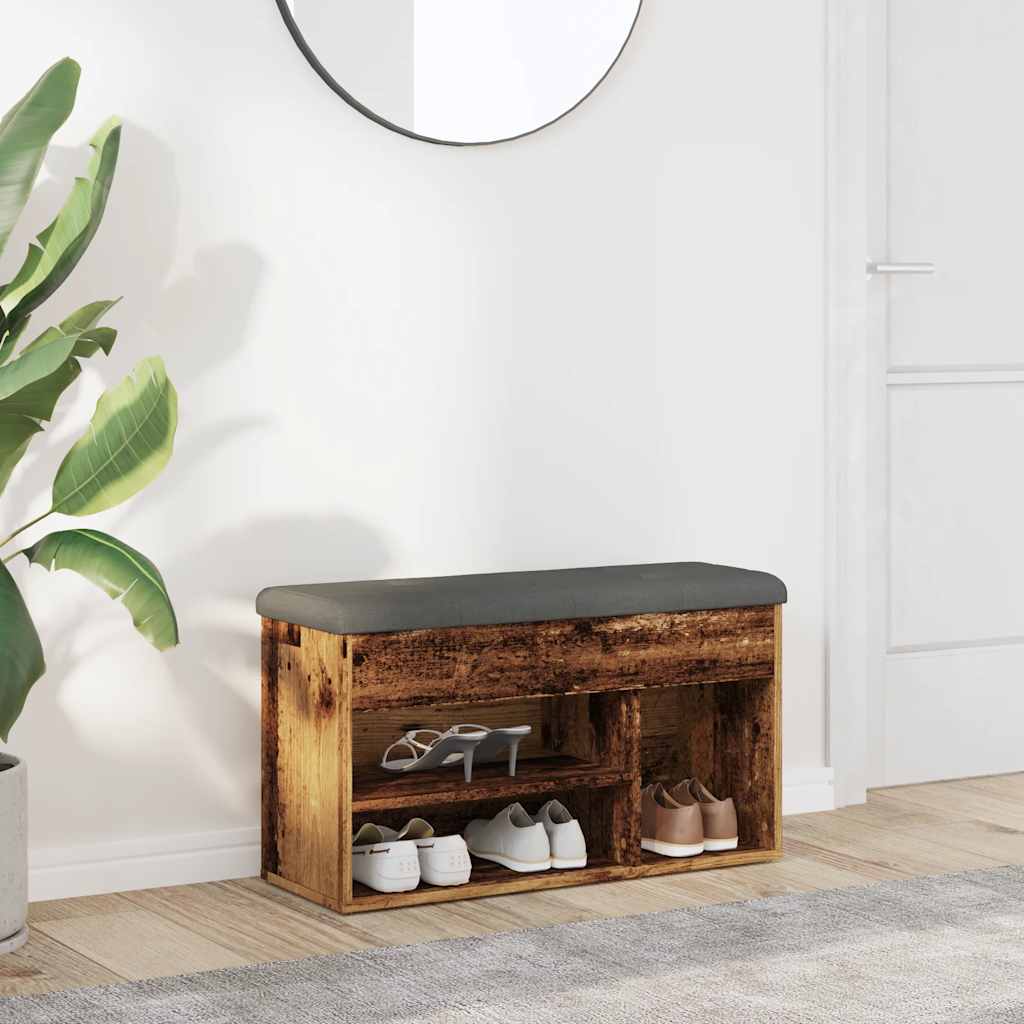 Ławka ze schowkiem na buty, stare drewno, 82x32x45,5 cm vidaXL