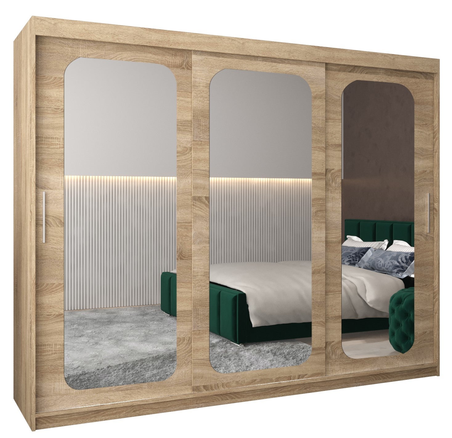 Szafa przesuwna garderoba PROMO T3 250 x 62 x 200 cm Sonoma - Abiks Meble