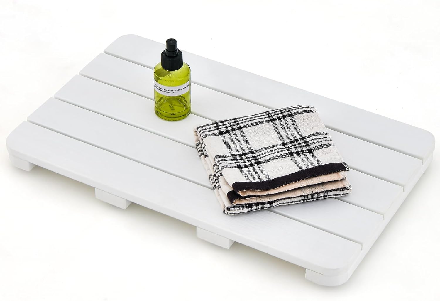 Tappetino Doccia Antiscivolo 60x90cm - In PVC, Superficie Luffa, Anti-muffa, Bianco