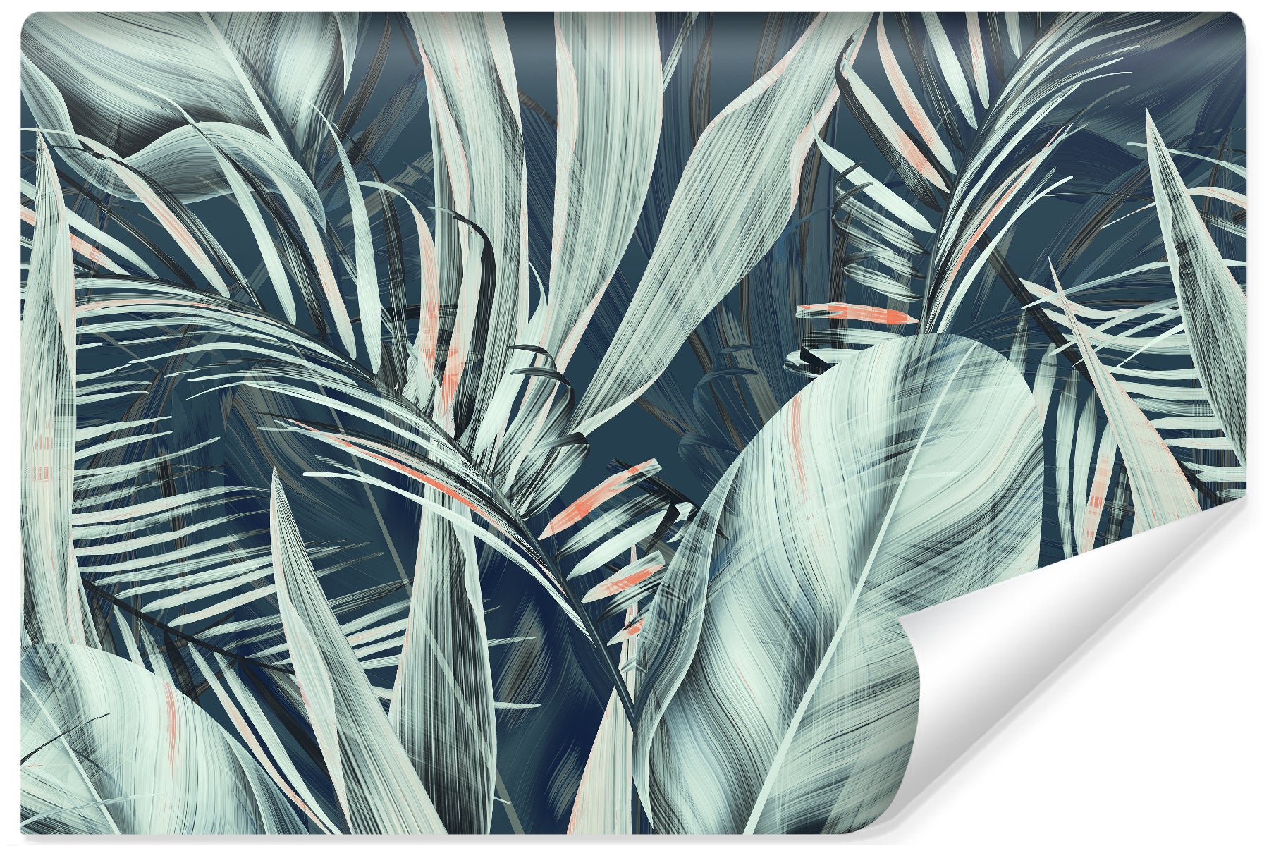 Papel pintado no tejido con foto hojas tropicales plantas naturaleza para salón 360cm x 240cm