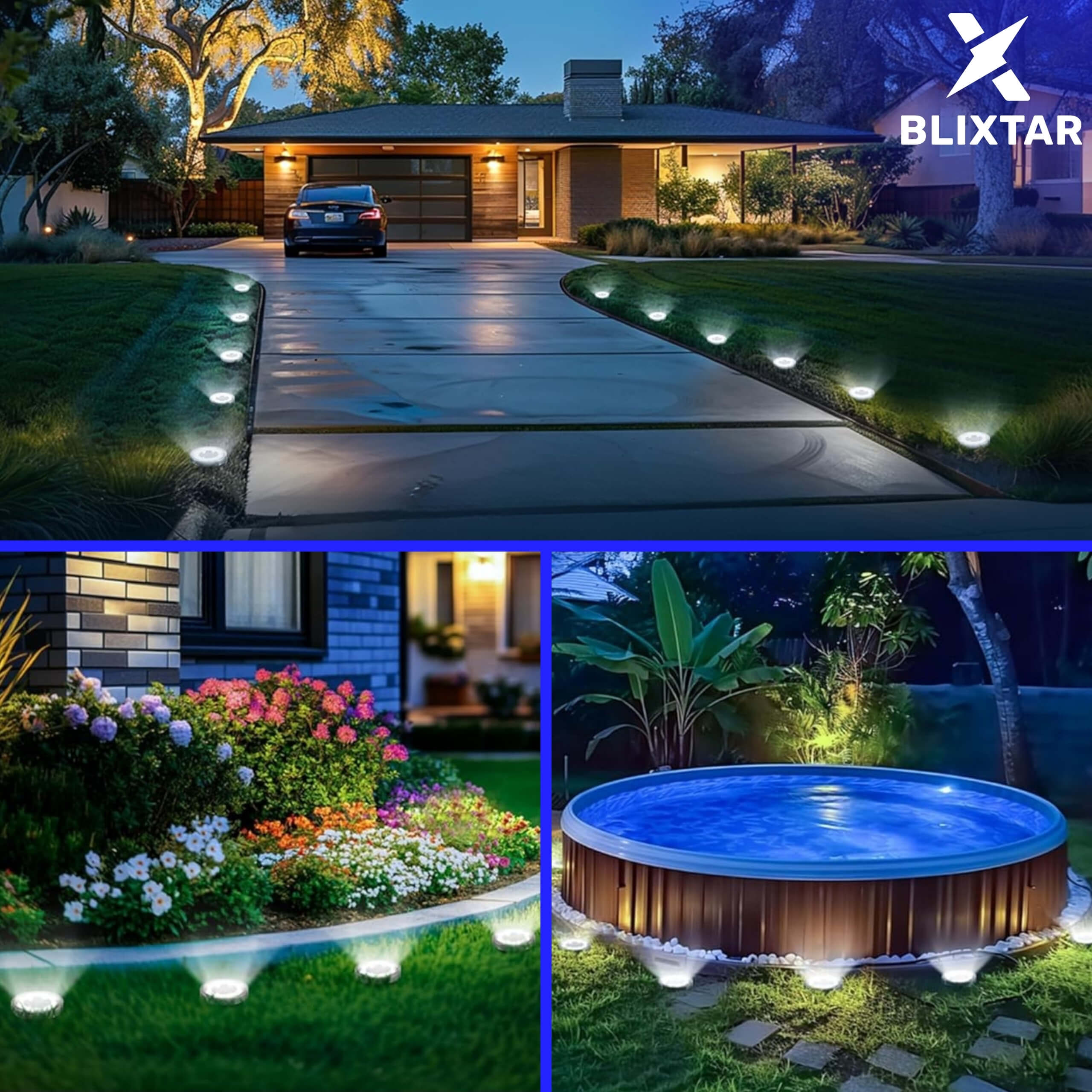 Zestaw 8 Solarnych Lampek LED Gruntowych Wbijanych Najazdowych Wodoodpornych do Ogrodu - 7