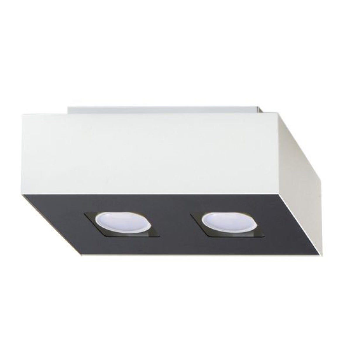 Reflektor sufitowy spot natynkowy Mono prostokątny biało-czarny 2xGU10x40W wym: 24 x 14 cm metal Sollux Lighting