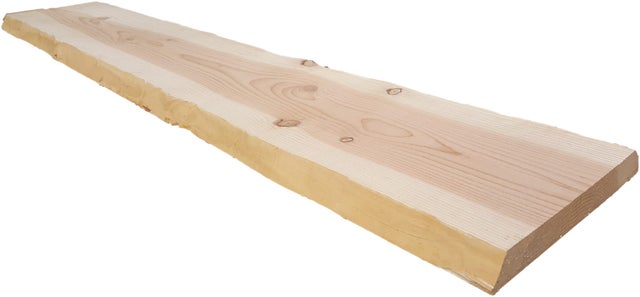 Tavola massello abete grezza 2 bordi naturali 30/40x120x3 cm