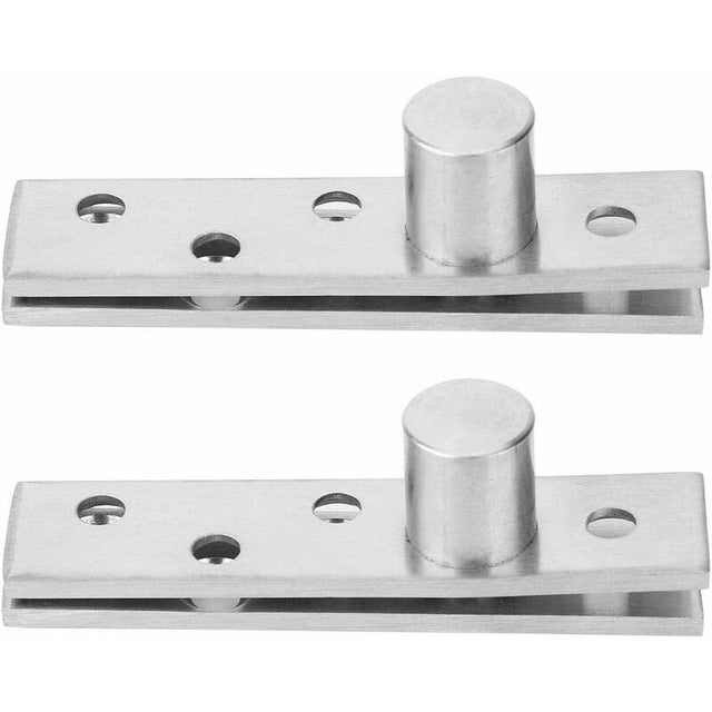 Charnières de Porte à Rotation à 360 degrés, Charnières à Pivot Dissimulées en Acier Inoxydable 75x17mm Haut de La Page(Eccentric Pivot),Paquet de 2
