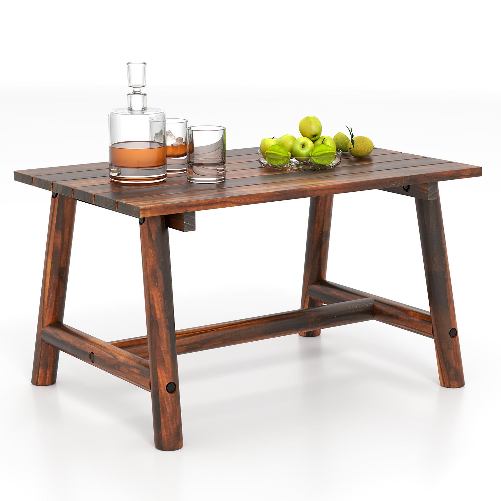 Table De Jardin En Bois Massif Pin Et Sapin - 90 X 55 X 50 Cm - Charge 125 Kg - Pour Terrasse, Balcon, Intérieur - 9