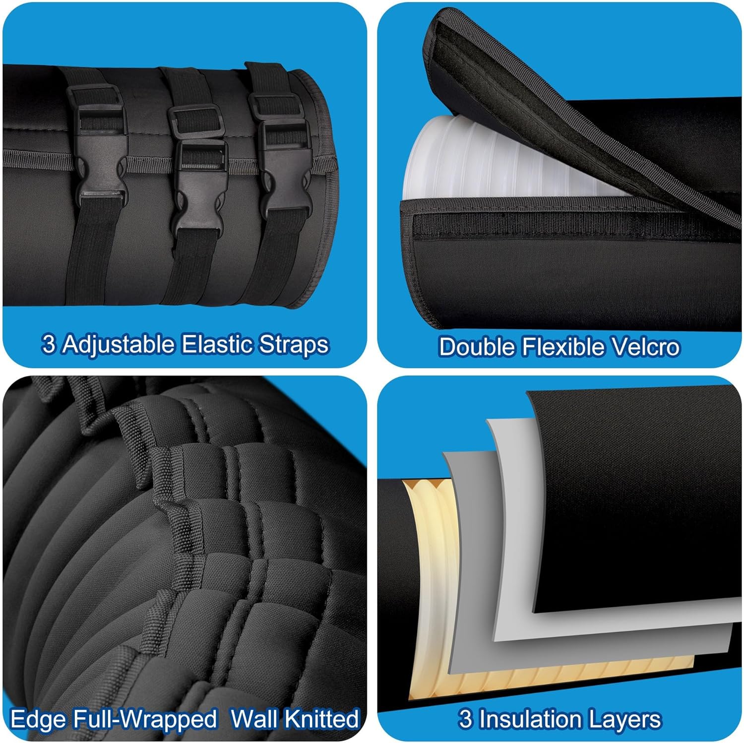 Capa isolante portátil para mangueira de ar condicionado, proteção portátil para mangueira de ar condicionado, isolamento para mangueira de ar condi - 4