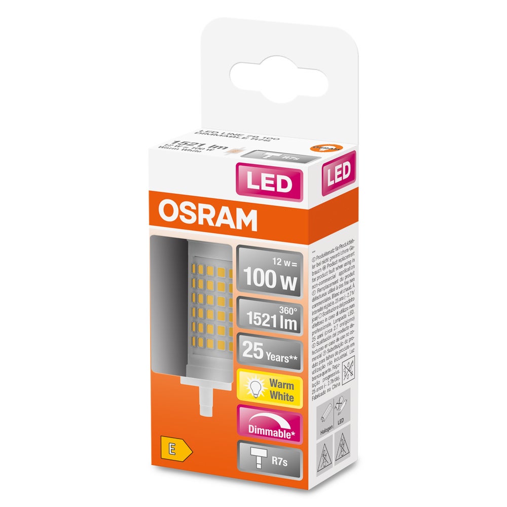 Lampadina LED Osram SUPERSTAR, luce bianca calda 2700 K, 11,5 W, attacco R7s E - 4