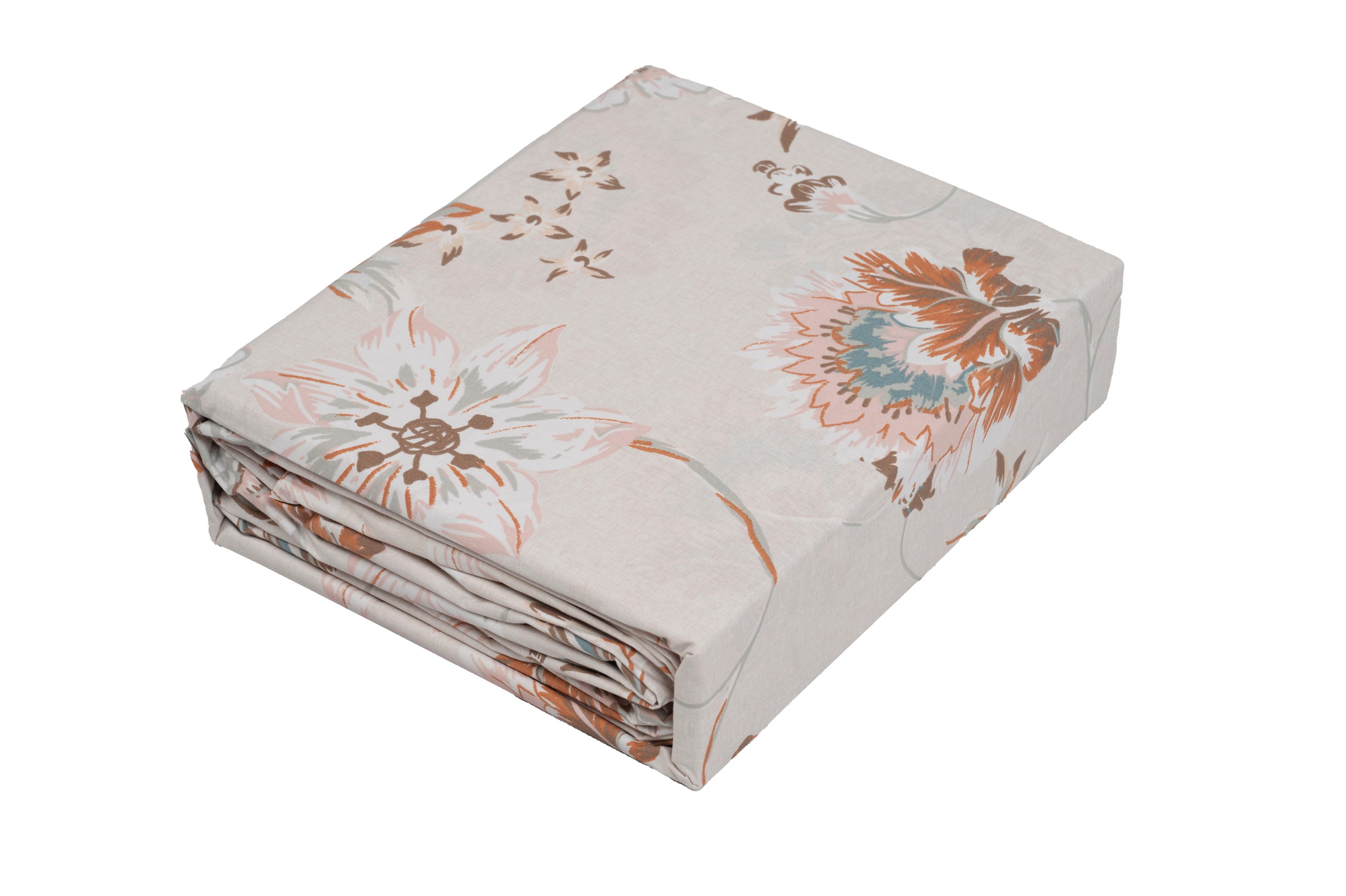 Housse de couette India en coton 180 fils beige, marron, gris, rose pour lit de 90 cm - 4