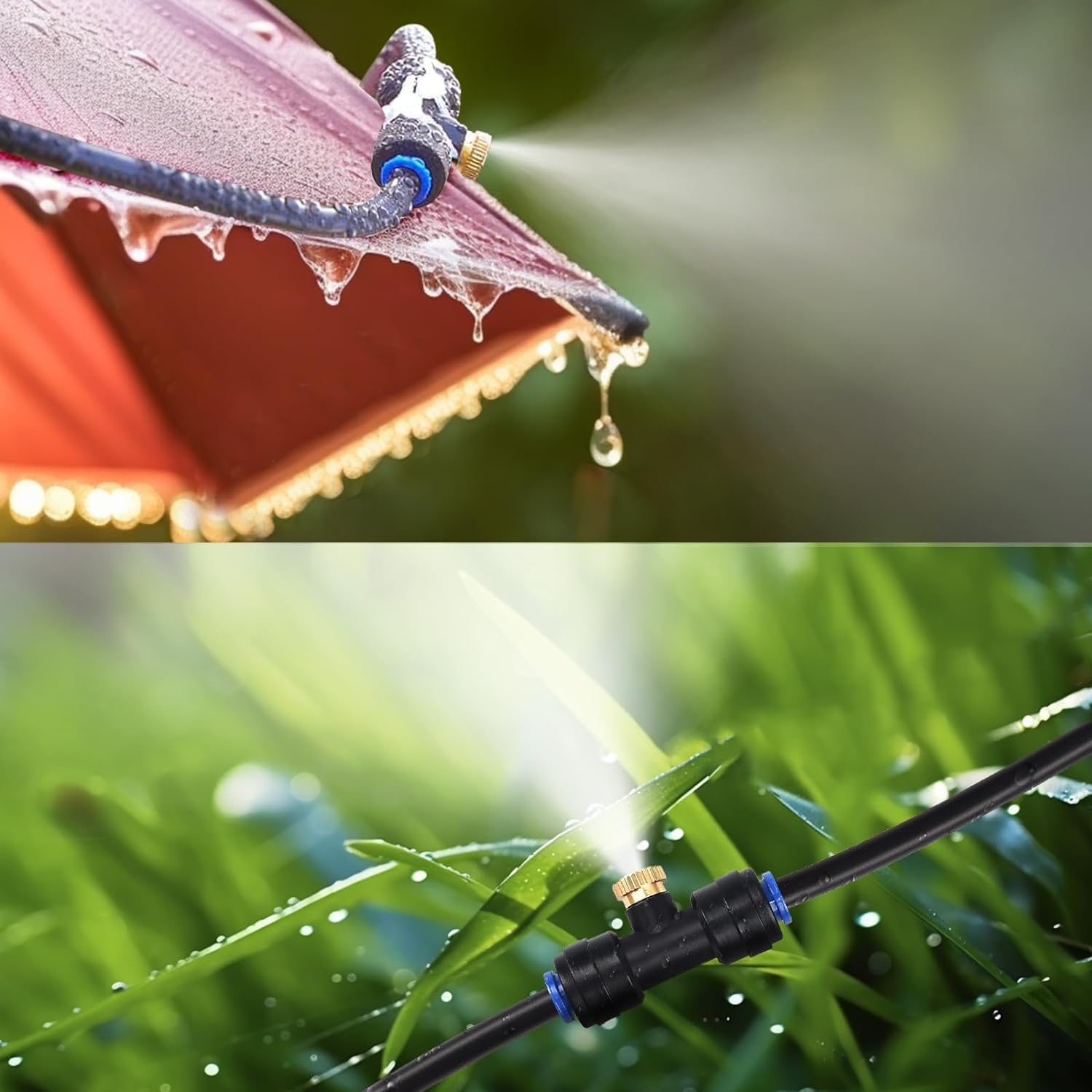Système de refroidissement par brume de serre de jardin de cour extérieure, ensemble de brume de refroidissement de jardin d'arrière-cour-8 mètres - 4
