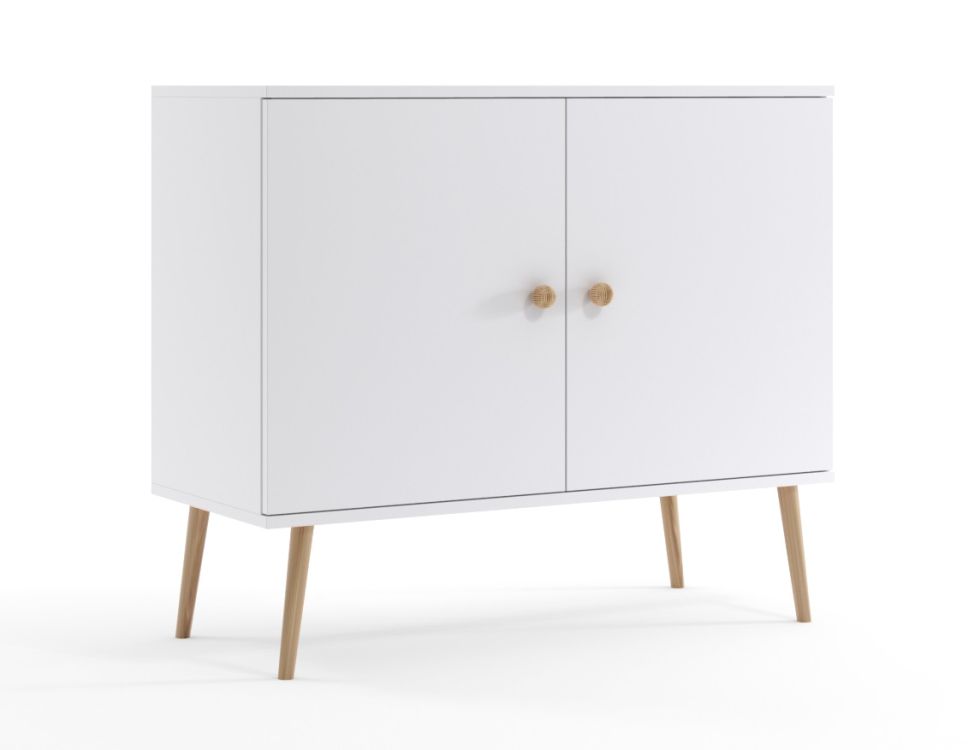 Komoda LEBEL z drzwiczkami 100cm biała mat