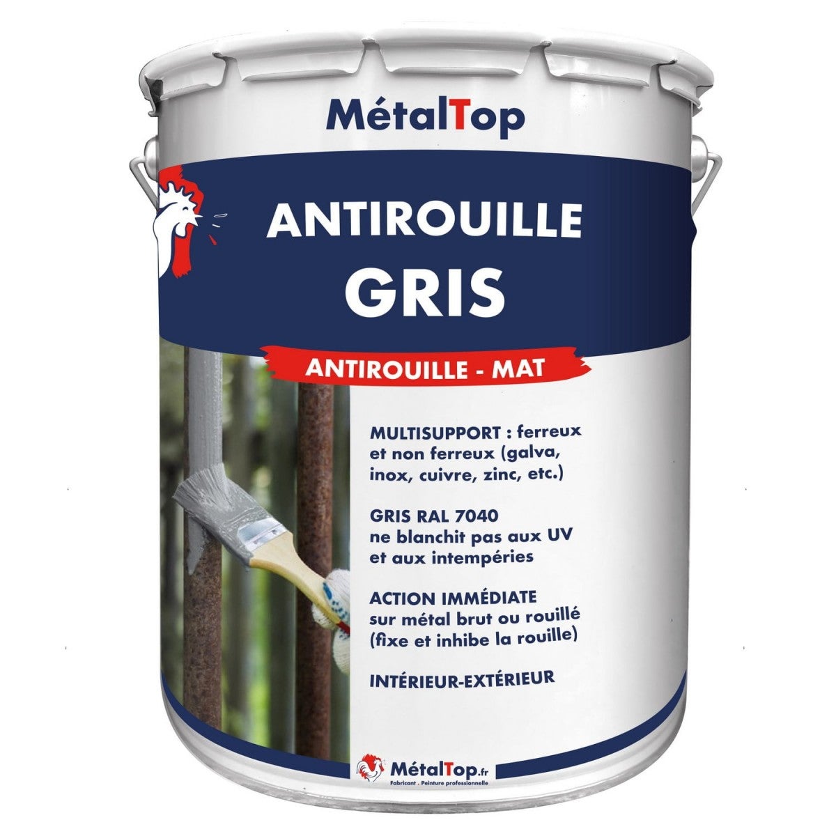 Peinture Corrostop, antirouille, gris minéral brillant, 3,78 litres main image 1