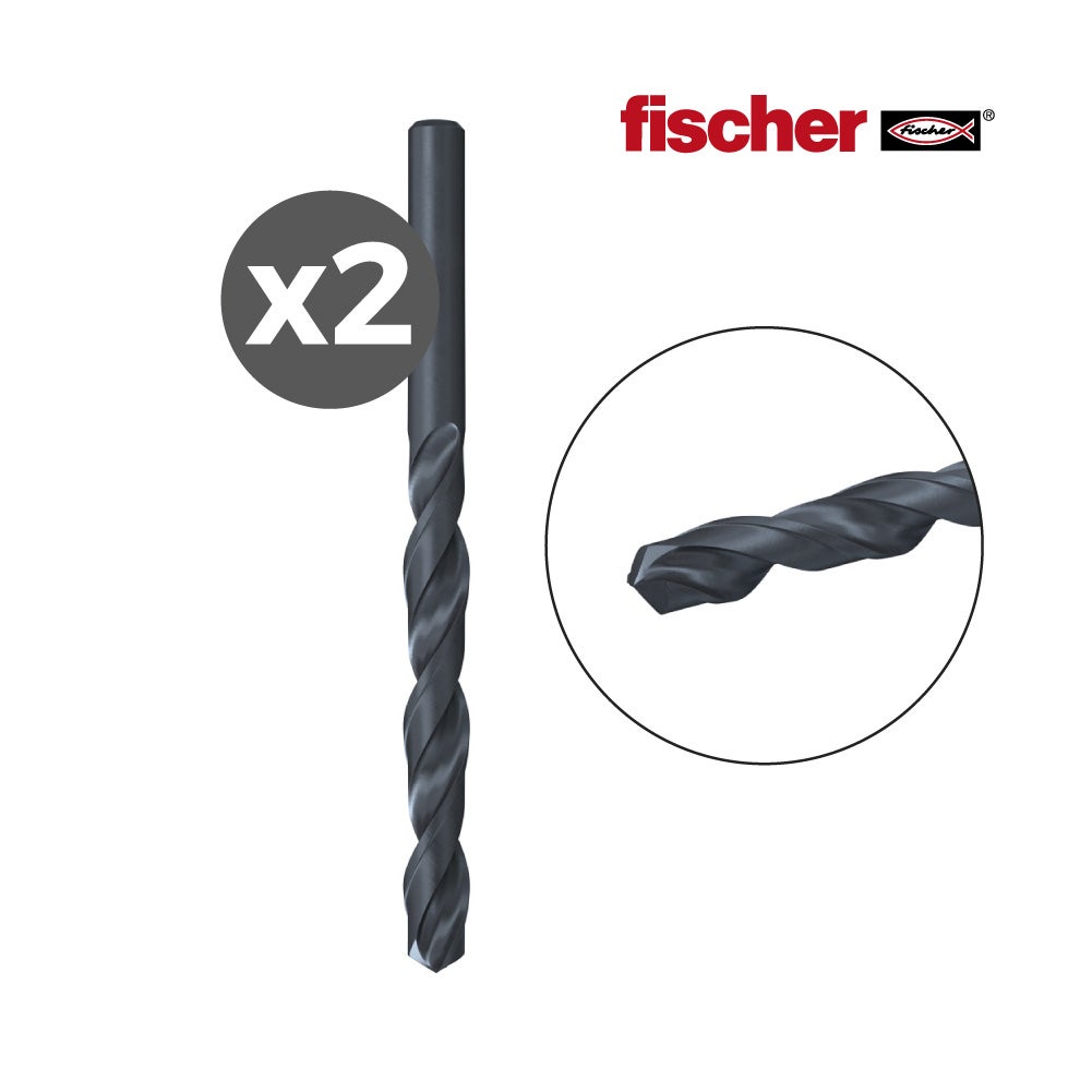 Pack de 2 forets metal hss-r din 338 4,0 x 43/75 / 2k 530410 fischer. - 2