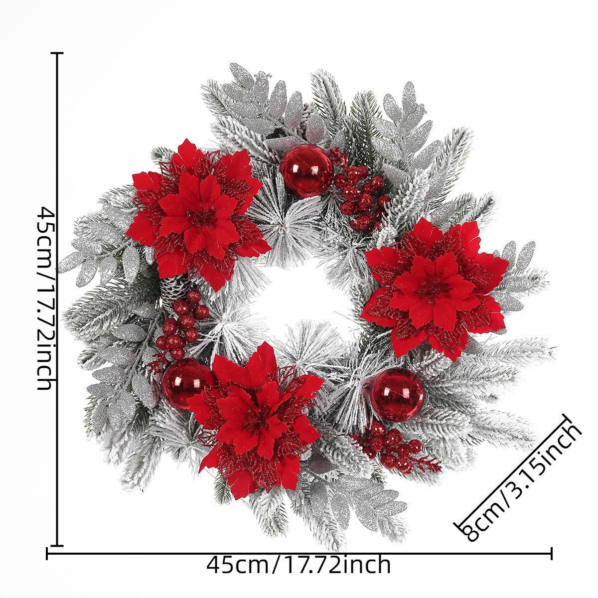 Ghirlanda natalizia in erba coda di gatto da 60 cm, ghirlanda di cedro artificiale, decorazione natalizia, adatta per porta d'ingresso, pareti | Leroy Merlin