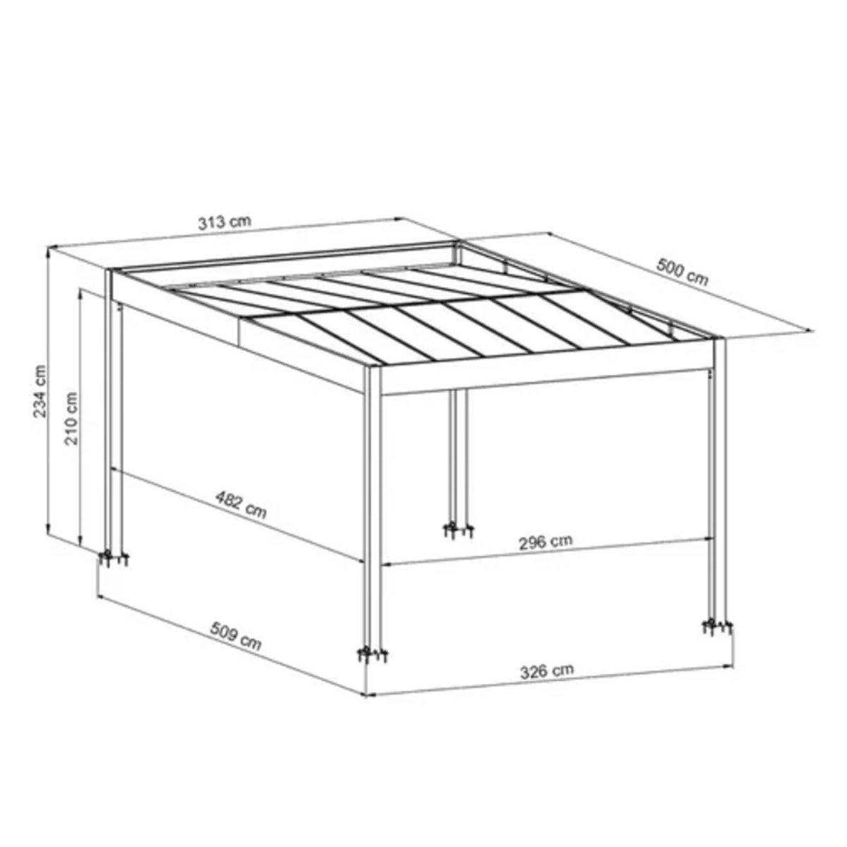 Carport aluminium Blanc Trigano - LIBECCIO + 3 claustras - 16 m² - Fabriqué en France - 6