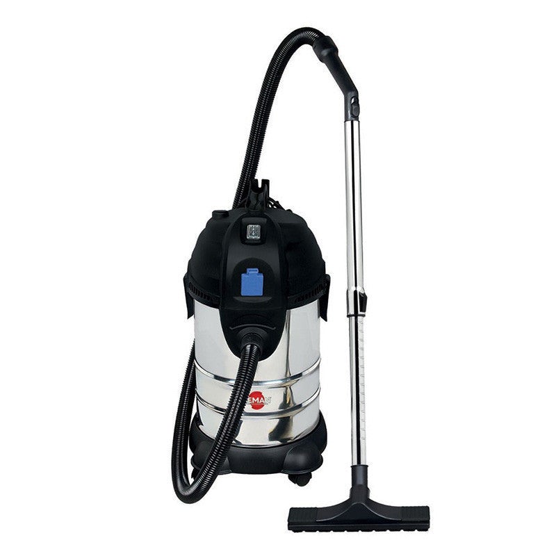 Aspirateur Eau Et Poussière MANNESMANN M12750 - 1400W, Compact, Sans Sac - Idéal Pour Sols Durs