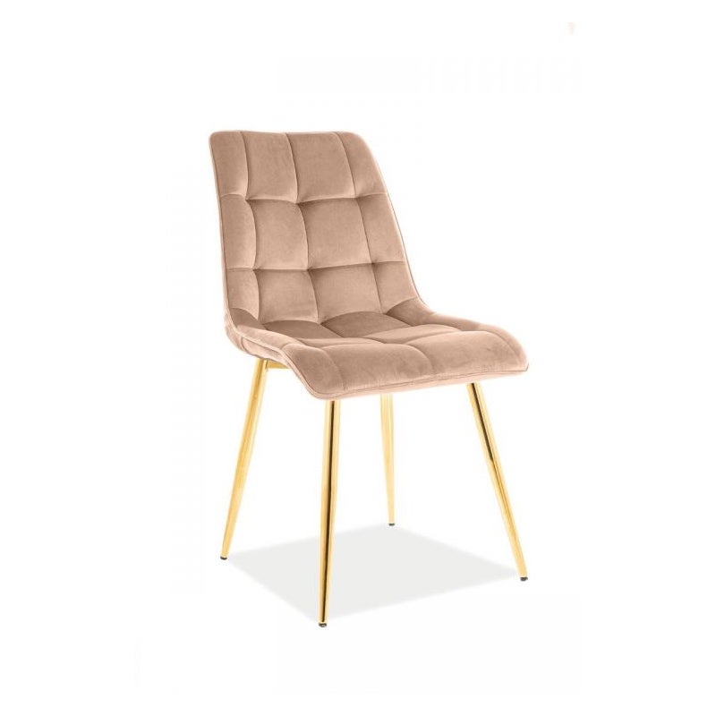 Krzesło tapicerowane CHIC VELVET GOLD beżowe
