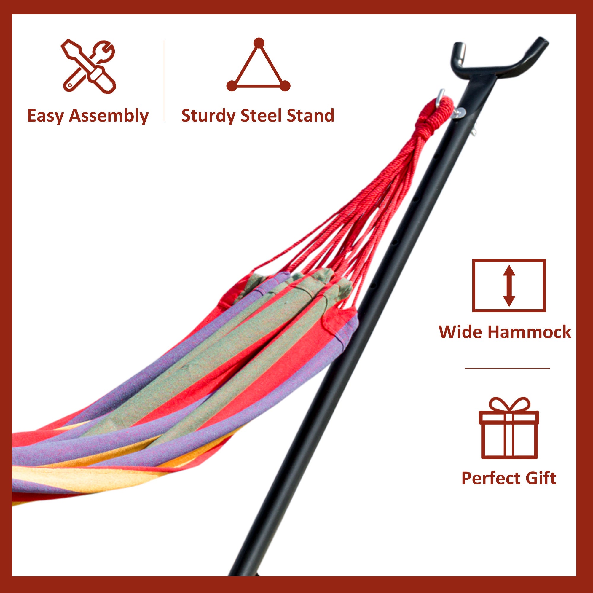 Rede com suporte Outsunny multicolor 285x118x110 cm - 4