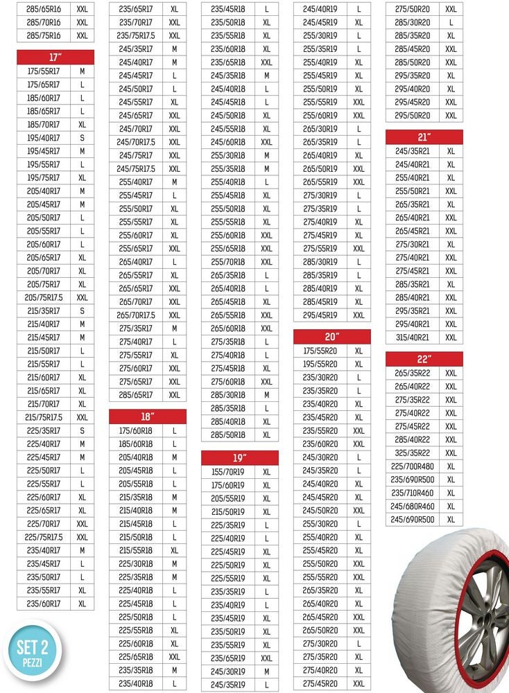 Calze da neve Taglia L adatte per auto SUV e veicoli commerciali non danneggiano i cerchi e facili da montare - 9