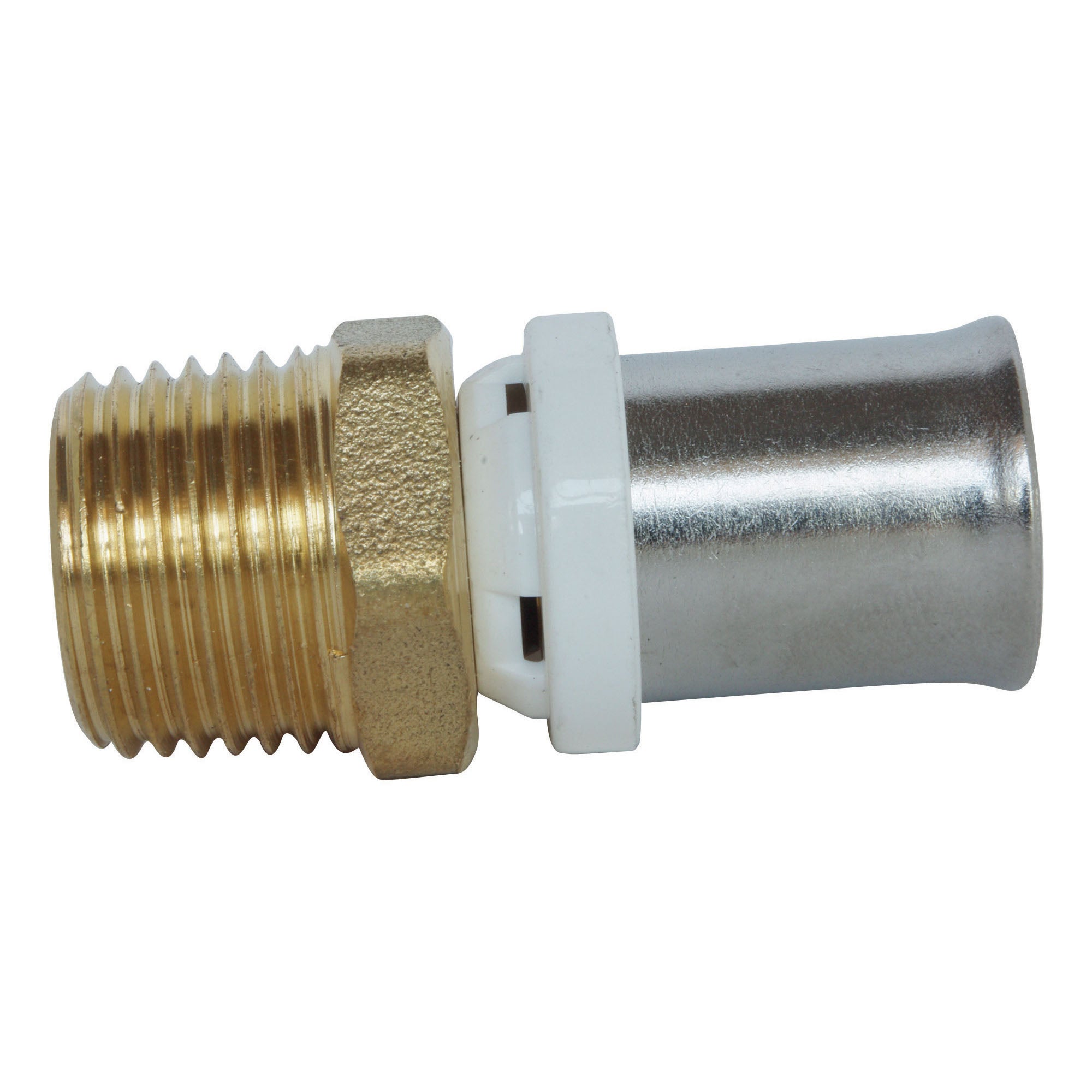 Lot de 10 raccords droit à sertir écrou tournant 15/21 pour tube Multicouche Ø16 - 3