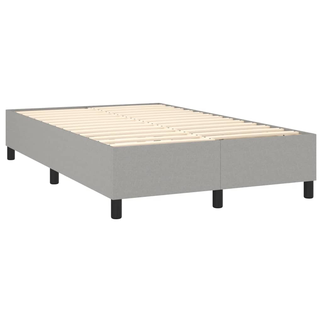Cadre de lit à lattes en tissu gris clair, pour la chambre, 120 × 200 cm - 5